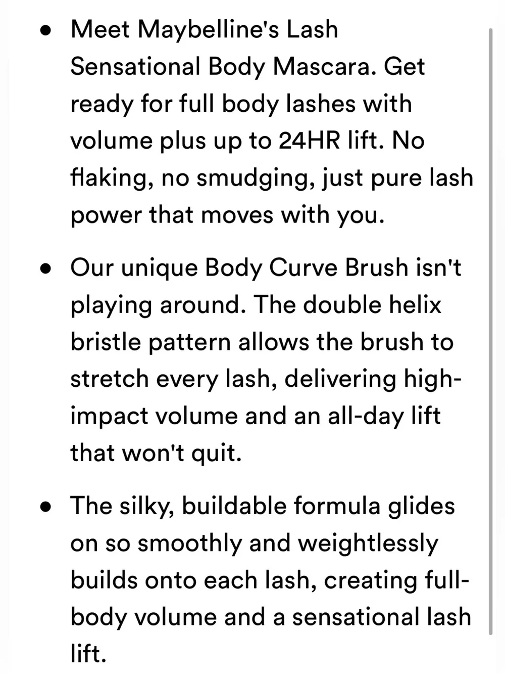 🦋 $5 Maybelline Lash Sensational Body Mascara Very Black New FullSz